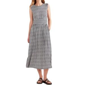 Boden Thea Waist Detail Tulip Floral Midi Dress